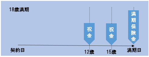 学資保険（祝金あり）イメージ図