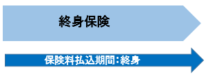 終身保険の終身払いイメージ図