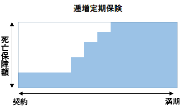 逓増定期保険のイメージ図